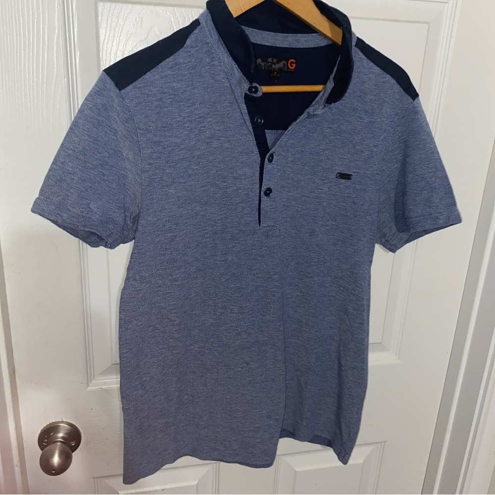 G by Guess Blue/Gray Shirt Men's Medium